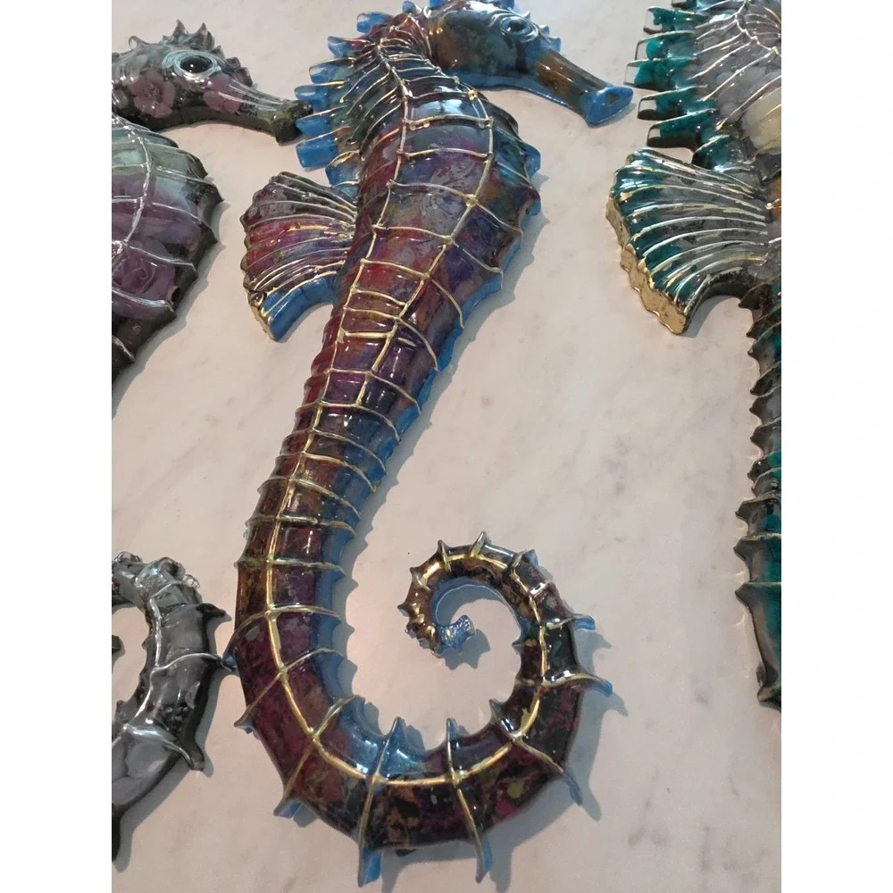 Handmade Resin Seahorses. 1014